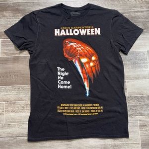 Halloween Retro T Shirt Black Orange Horror Movie Promo Reprint
